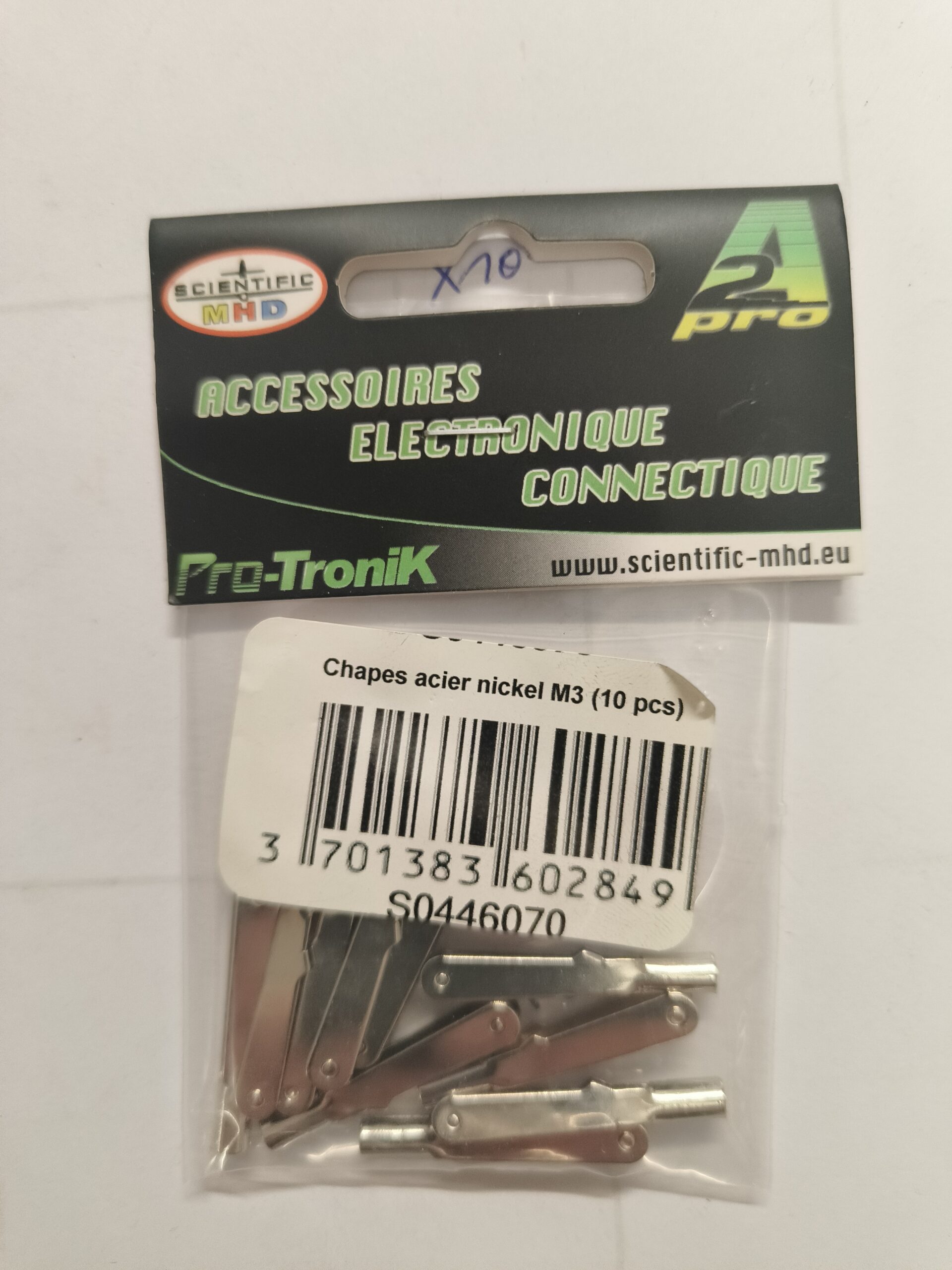 Chapes acier nickelé M3 (10 pcs)
