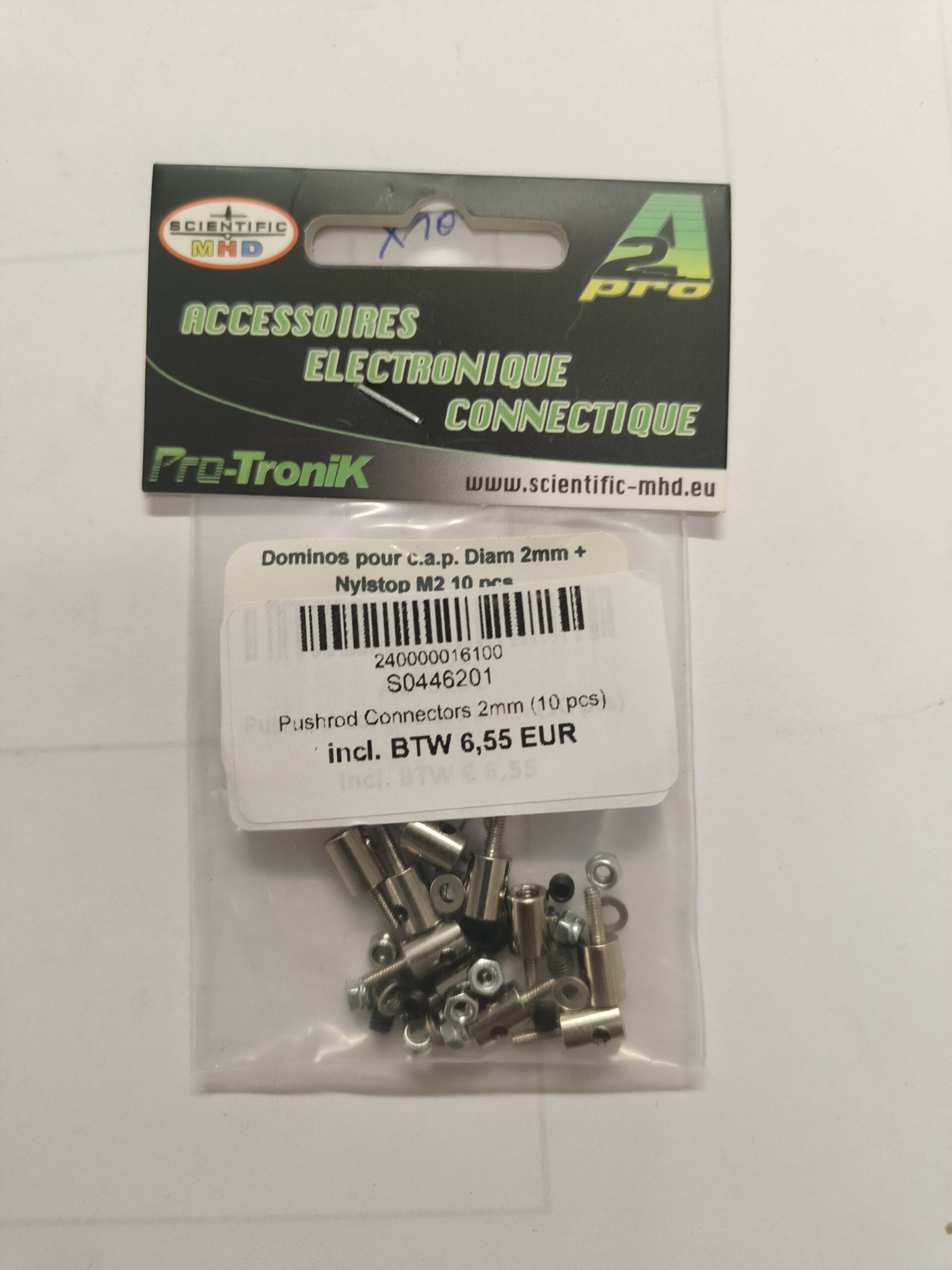 Dominos pour c.a.p. Diam 2mm + Nylstop M2 10 pcs